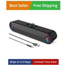Computer Speakers,PC Speakers for Desktop,Wired USB-Powered Sound-bar for Com... picture