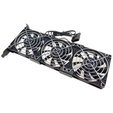 PCIe Video Card Cooler 3 Fans Slim Full Height ATX Bracket 3pin 4pin Power Plug picture