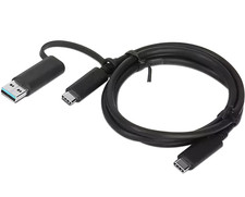 Lenovo 1m USB-C to USB-A Cable Hybrid 10Gbps 100W Black 4X90U90618 picture