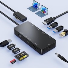 Rocketek 10-in-1 Surface Docking Station 4K HDMI Magnetic Connect SHC796 NEW picture