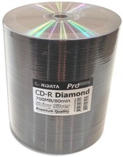 100-Pak Ridata Pro Shiny-Silver Hub Top w/ DIAMONDSILVER Record Surface CD-R's picture