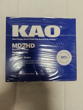 NIB Shrink wrapped Vintage KAO MD-2HD 5.25 Inch Floppy Disks Box of 10 New picture
