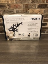 New Open Box Triple Monitor Mount with Premium Gas Spring Arm picture