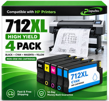 4X 712XL Ink Cartridges for HP for DesignJet T210 T230 T250 T630 T630 T650 T650 picture