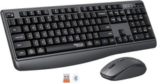 Full Size Large Print 2.4g Wireless Keyboard and Mouse with Oversized Print f... picture