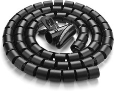 10FT Cable Management Sleeve Organizer,1/2 Inch Coiled Cord Organizer W/4 Cable picture