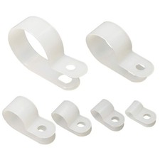 Cable Clamp 200 Pcs Black Nylon Screws Plastic RType Cable Clamp Clips Fasten... picture