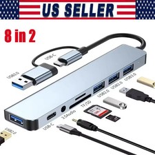8 Port USB-C Hub Adapter - 5G Speed Multi Splitter for PC, Laptop & MacBook LOT picture