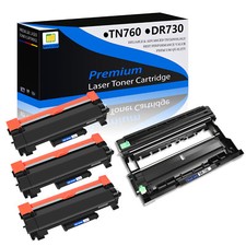 3PK TN760 Toner + 1PK DR730 Drum For Brother MFC-L2710DW MFC-L2730DW HL-L2370DW picture