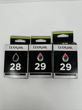 23 NEW Genuine Factory Sealed Lexmark 28 Black 2/29 Color Inkjet Cartridges picture