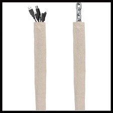 2 Pack 6ft Linen-Look Fabric Cord Covers for Elegant Wire Management picture