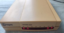Hayes Accura 2400 External Dial-Up Modem YA13AM RS232 w/ AC Power Adapter 1990s picture
