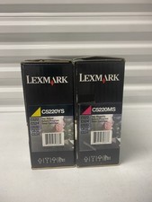 SET 2 GENUINE SEALED LEXMARK C5220MS And C5220YS TONERS C522 C524 picture