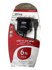 Ativa USB to Parallel Printer Cable 6ft Adapter Cable New Sealed M24 Laptop USB picture