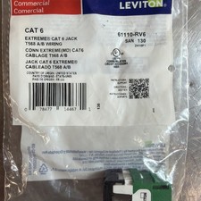 Brand New Sealed Leviton 61110-RV6, eXtreme Cat 6 QuickPort Connector, Green picture