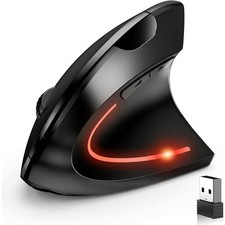 Ergonomic Vertical Wireless Mouse Stylish Rechargeable 2.4G Optical Mice Cord... picture
