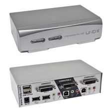 Lindy 39332 KVM Switch PRO USB 2.0 Audio DVI-I Dual Link 2-Port picture