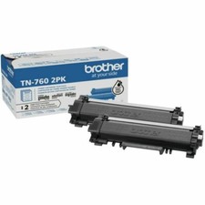 Brother TN760 2PK OEM Black Toner Cartridge 2-Pack High Yield TN760 TN-760 NEW picture