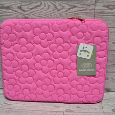 heyday Pink Quilted Flower Tablet Sleeve/Pouch 12.9 in Universal Zip picture