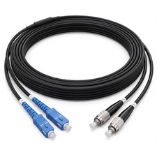 1-30m Fiber Patch Cord Black Cable Armored TPU SingleMode Duplex UPC LC SC FC ST picture