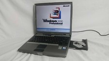 Vintage Dell Latitude D600 Retro Laptop Windows 2000 operating system Serial por picture