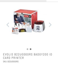 Evolis Badgy200 B22U0000RS ID Card Printer Color 300 dpi Single-Sided USB picture