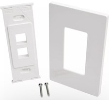 Lot Of 2 Tripp Lite Single-Gang 2-Port Wall Face Plate Keystone Cat5/6 N080-102 picture