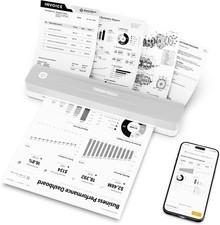 Printers Thermal Portable Printer Travel Gray Portable Bluetooth Thermal Printer picture
