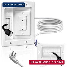 Nearza in Wall Cable Management Kit with Recessed Outlet 9FT Power Cord Fits All picture