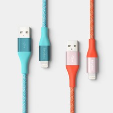 10ft USB-A to Lightning Braided Cable - 2pk - heyday Turquoise Poppy picture