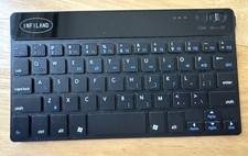INFILAND Slim Wireless Tablet Keyboard Black Portable QWERTY Built-In Battery picture