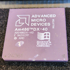AMD Am486 DX-40 80486 CPU A80486DX-40 40MHz Socket 3 1-Core 8KB picture