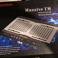 Thermaltake Massive TM 17in Dual Fan Silver Aluminum Cooling Pad Tilt USB picture