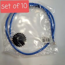 Set of 10 Network Patch Cables 3 FT CAT5E Male Male Blue 350MHZ Non-Booted RJ45  picture