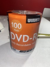NEW Windata 100PK DVD-R 16X 4.7GB 120MIN- Sealed Pack picture