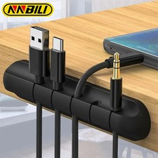 NNBILI Silicone USB Cable Organizer Cable Winder Desktop Tidy Management Clips C picture