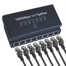 RJ45 Gigabit Ethernet Splitter 1000Mbps LAN Network Internet 1 to 7 Out Adapter picture
