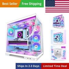 H1 ATX PC Case - Pre-Installed with 7 PWM ARGB Fans - Dual Cavity Mid-Tower P... picture
