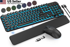 Wireless Keyboard and Mouse Backlit - Typewriter Full Size, Black picture