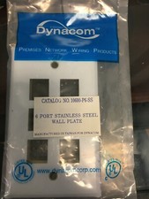 DYNACOM 6 Port Stainless Steel Wall Plate Network Wiring Part # 10600-P6-SS Q19 picture