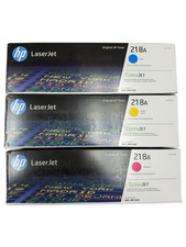 HP 218A Toner Cartridges CYAN/MAGENTA/YELLOW 3 PACK Authentic BRAND NEW SEALED picture