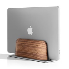 UPERGO Vertical Laptop Stand, Minimalist Wood Holder for MacBook, Walnut picture