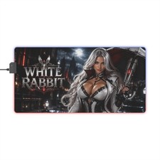White Rabbit RGB Mouse Mat LED Desk Pad Gaming Keyboard Mat Gamer Accessories picture