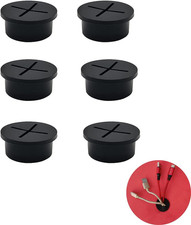 6 Pcs Cable Cord Grommet 1 Inch Flexible Wire Rubber Grommets Black 1 picture