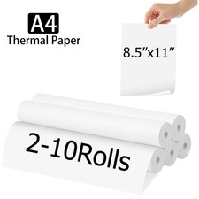 2-10 Rolls A4 Thermal Printer Paper 8.5x11