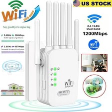 WiFi Extender 6-Antenna Strong Signal, 1200Mbps Dual Band (5GHz/2.4GHz) Booster picture