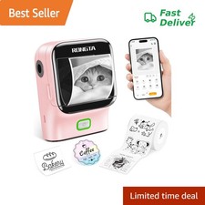 Rongta Mini Bluetooth Thermal Label Printer, Pink picture