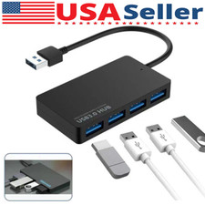 USB 3.0 4 Port Hub Splitter For PC Mac MacBook Notebook Laptop Desktop Portable picture
