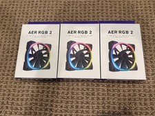 NZXT AER RGB 2 120mm RGB PC Case Fans 3-Pack Black w/ White Ring picture