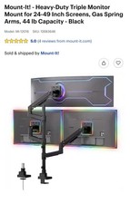 Mount-It MI-12016 Heavy Duty Triple Monitor Mount Up to 49” picture